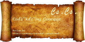 Csákány Csongor névjegykártya